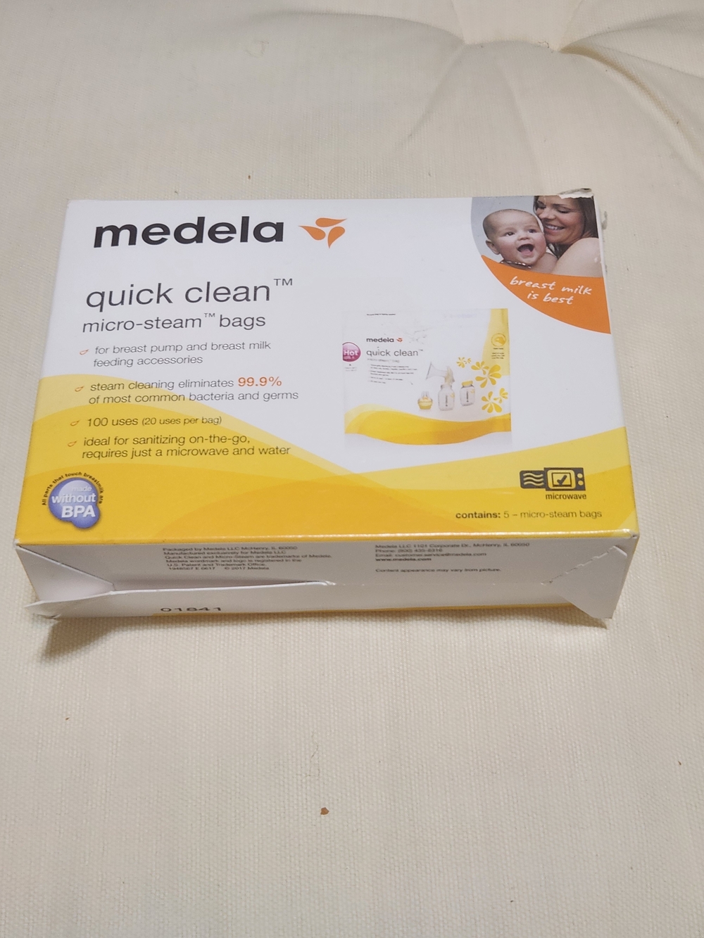 Medela Quick Clean Micro-Steam Bags - White & Yellow Packaging